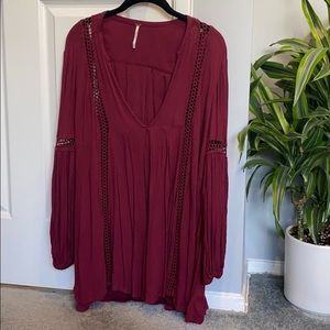 Free People burgundy tunic